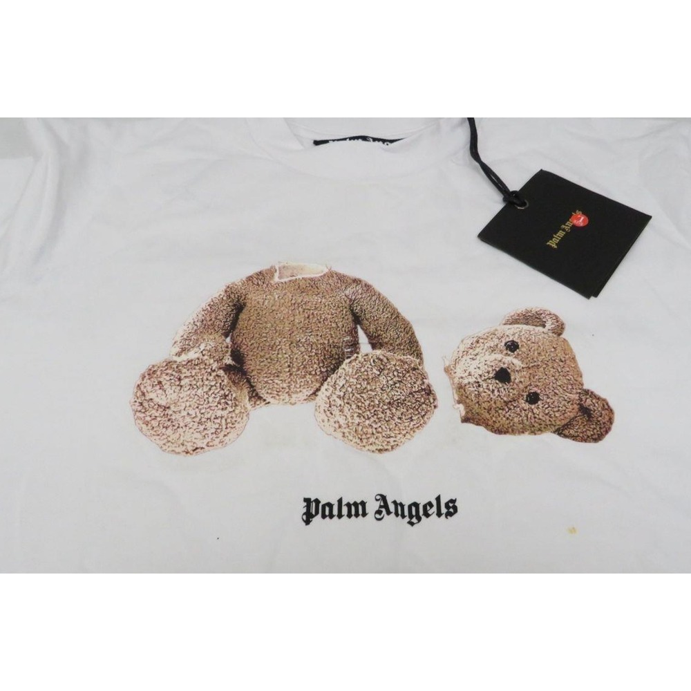 Palm Angels Teddy Bear T Shirt White Oversized L Graphic Logo NWT - Picture 4 of 6
